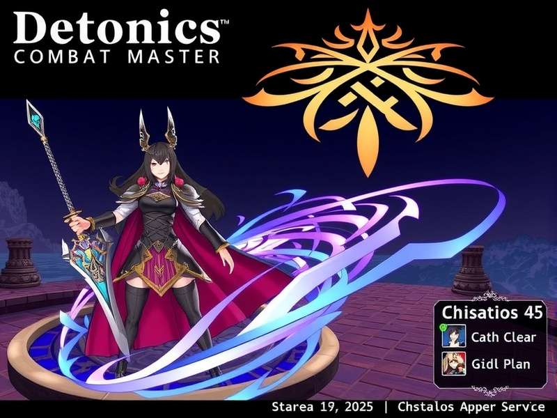 High-resolution 3D render of the Detonics Combat Master 45 Chisato pistol in Combat Master game, showing its sleek black finish and custom slide cuts.