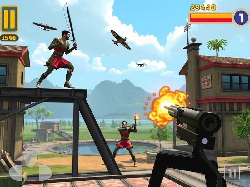 Combat Master PC gameplay showcasing ultra graphics with detailed weapon textures and lighting effects