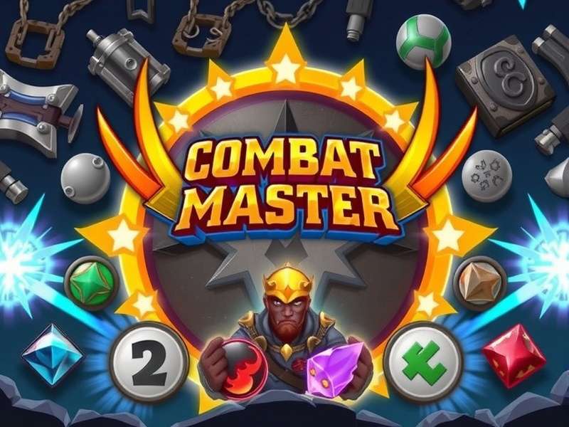 Combat Master weapon showcase featuring detailed gun models