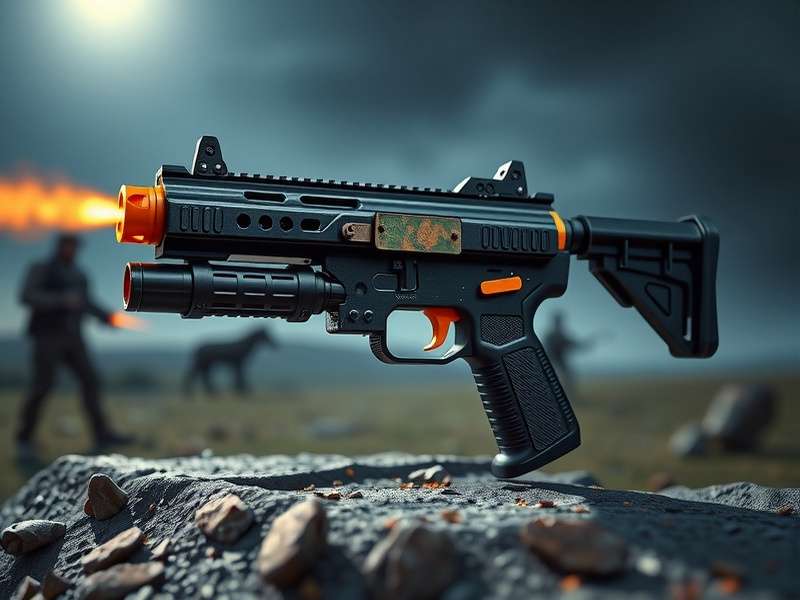 Side-by-side comparison of Combat Master Toy Gun and in-game weapon HUD