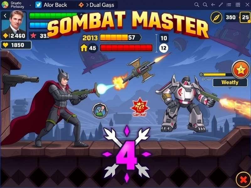 Combat Master Season 4 gameplay screenshot showing intense mobile FPS action