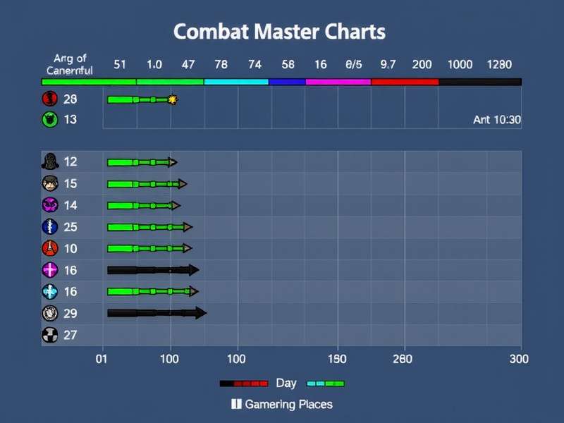 Combat Master Steam Charts dashboard showing player count and trends for 2025